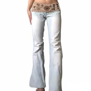 Vintage dollhouse low rise flare denim